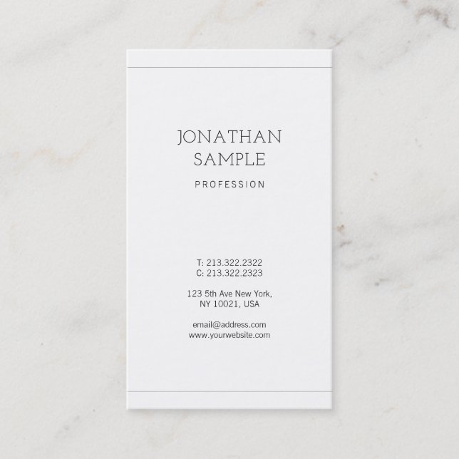 Luxury Modern Clean Design Elegant Plain Trendy Business Card (Front)
