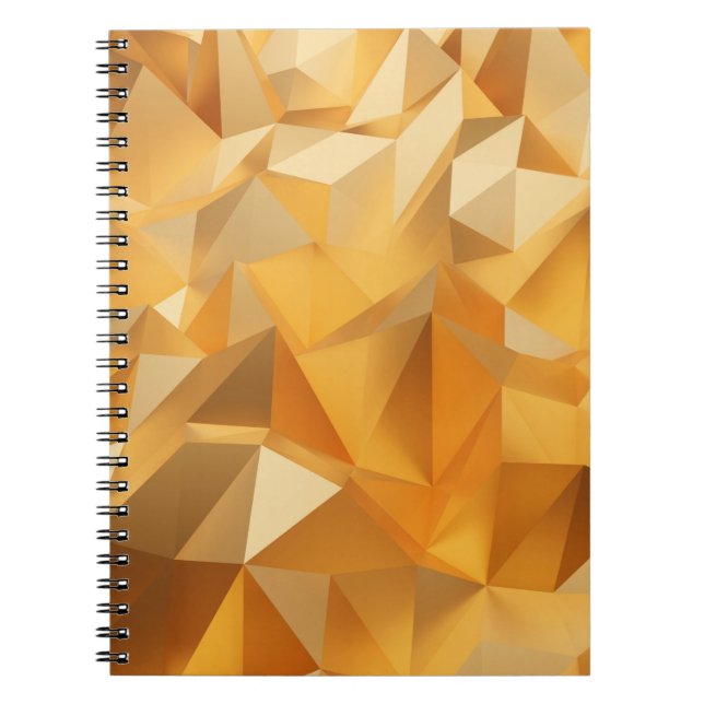 Luxury modern design gold polygon background 3d re notebook (Front)