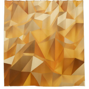 Luxury modern design gold polygon background 3d re shower curtain
