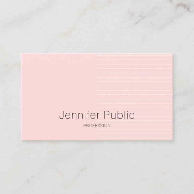 Luxury Modern Elegant Design Pink Professional Business Card (Front)