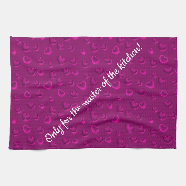 Luxury Modern Elegant Glitter Pink Heart Tea Towel (Horizontal)