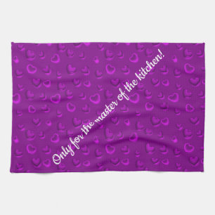 Luxury Modern Elegant Glitter Purple Heart Tea Towel