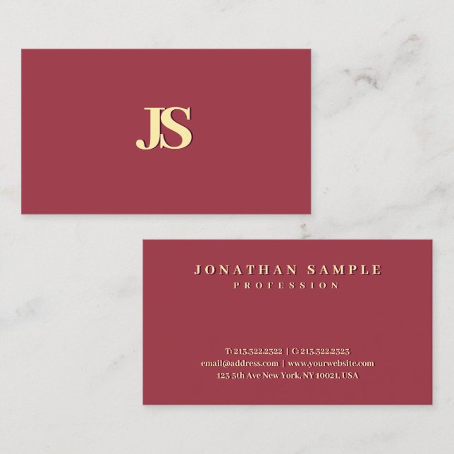 Luxury Modern Elegant Gold Colour Text Template Business Card (Front/Back)