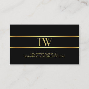 Luxury Modern Elegant Gold Monogrammed Card