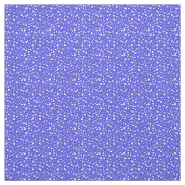 Luxury Modern Elegant Love Blue Heart Fabric (Swatch)