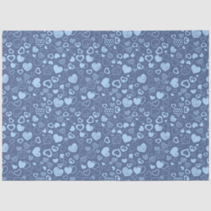 Luxury Modern Elegant Love Blue Heart Tissue Paper