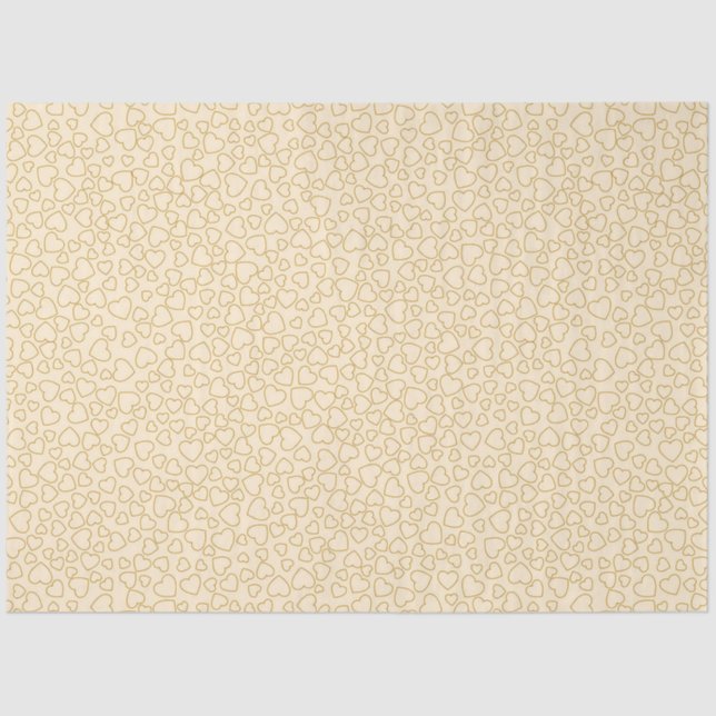 Luxury Modern Elegant Love Gold Heart Tissue Paper (Front)