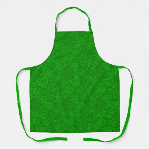 Luxury Modern Elegant Love Green Heart Apron