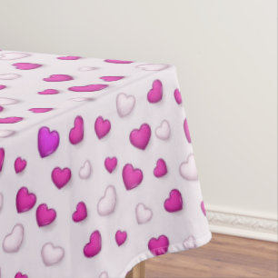 Luxury Modern Elegant Love Pink Heart Tablecloth