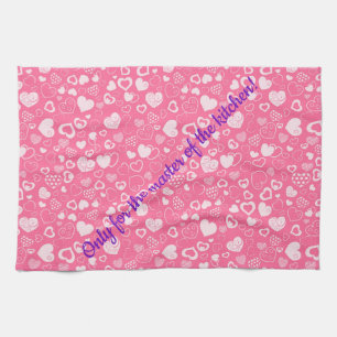 Luxury Modern Elegant Love Pink Heart Tea Towel