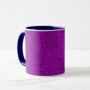 Luxury Modern Elegant Love Purple Heart Mug