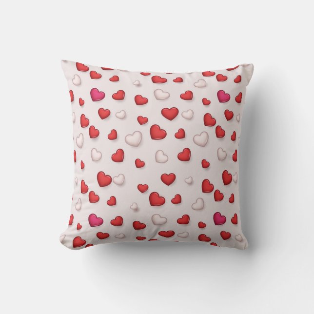 Luxury Modern Elegant Love Red Heart Cushion (Front)