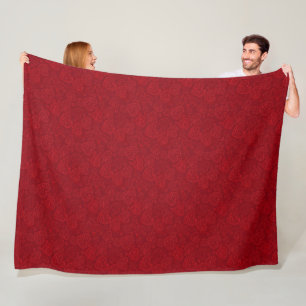 Luxury Modern Elegant Love Red Heart Fleece Blanket
