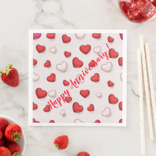 Luxury Modern Elegant Love Red Heart Napkin