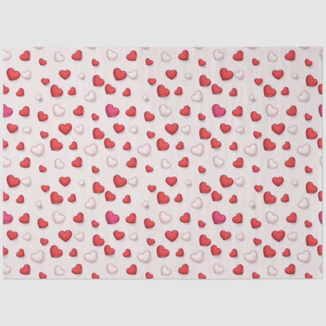 Luxury Modern Elegant Love Red Heart Tissue Paper (Front)
