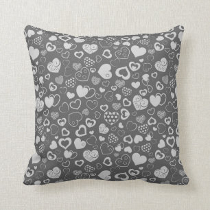 Luxury Modern Elegant Love Silver Heart Cushion