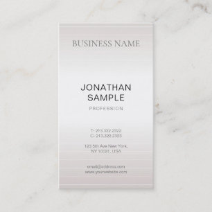 Luxury Modern Elegant Minimalist Plain Faux Silver Business Card