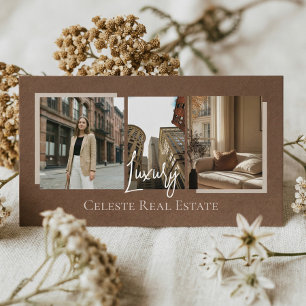 Luxury Modern Elegant Photo Layout Real Estate Business Card