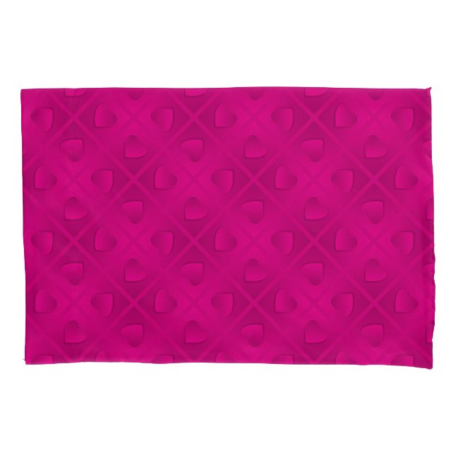 Luxury Modern Elegant Pink Heart Pillowcase (Front)