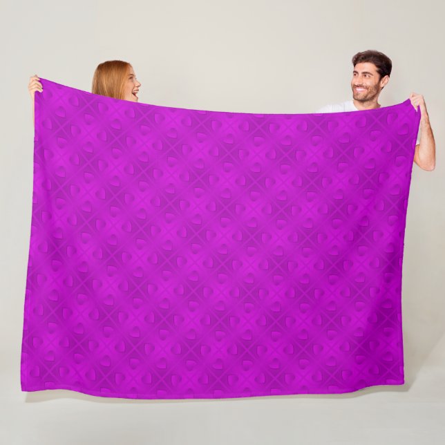 Luxury Modern Elegant Purple Heart Fleece Blanket (In Situ)