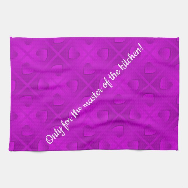 Luxury Modern Elegant Purple Heart Tea Towel (Horizontal)