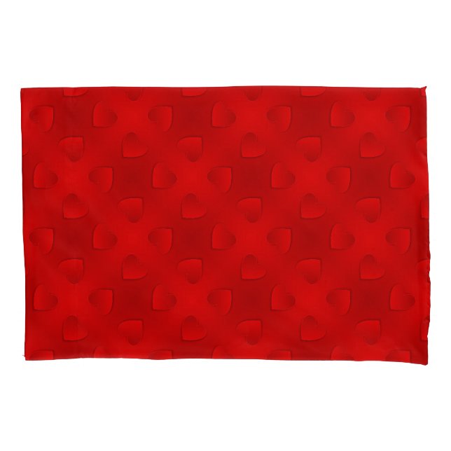 Luxury Modern Elegant Red Heart Pillowcase (Front)