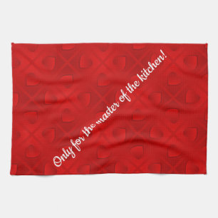 Luxury Modern Elegant Red Heart Tea Towel
