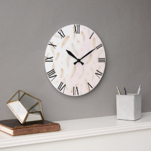 Luxury Modern Feathers Boho Collection Large Clock