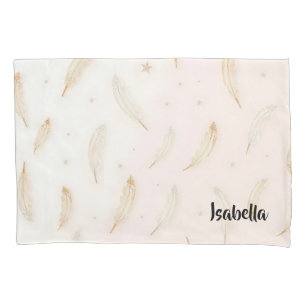 Luxury Modern Feathers Boho Collection Pillowcase