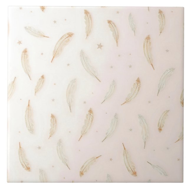 Luxury Modern Feathers Boho Collection Tile (Front)