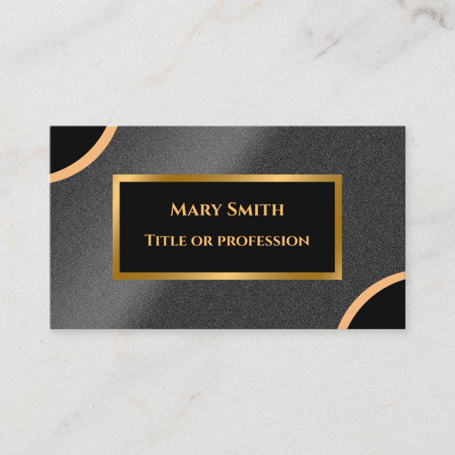 Luxury Modern Gold Black Professional Business Card (Front)