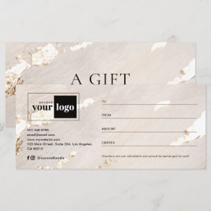 Luxury Modern Gold Foil Gift Certificate/Voucher