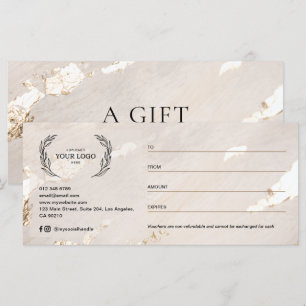 Luxury Modern Gold Foil Gift Certificate/Voucher