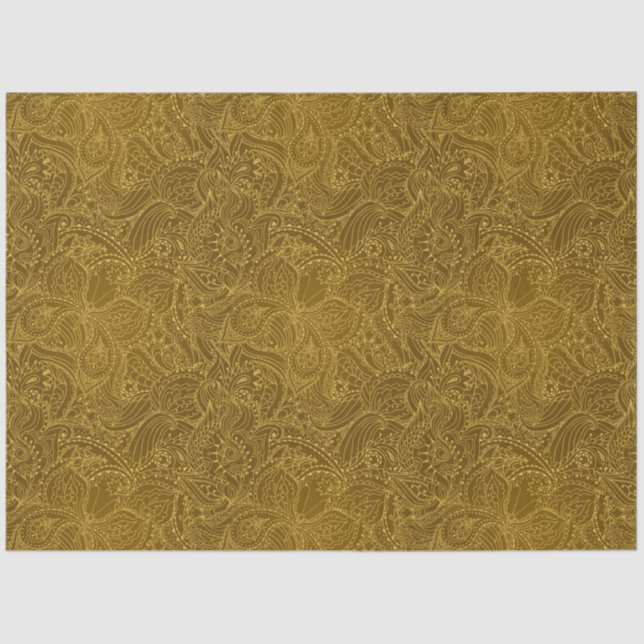 Luxury Modern Gold Natural Floral Butterfly Tissue Paper (Front)