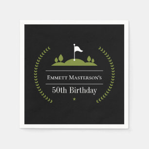 Luxury Modern Golfer 50th Birthday Party Golf Napkin