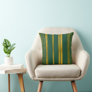 Luxury Modern Green Gold Linen Texture Collection Cushion