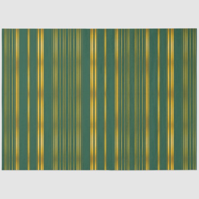 Luxury Modern Green Gold Linen Texture Collection Tissue Paper (Front)