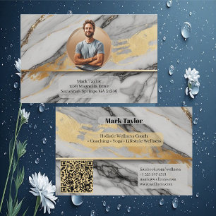 Luxury Modern Holistic Wellness Coach Alcohol Ink Business Card