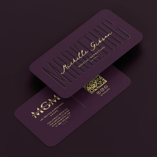 Luxury Modern Marketing Monogram Purple Business Card