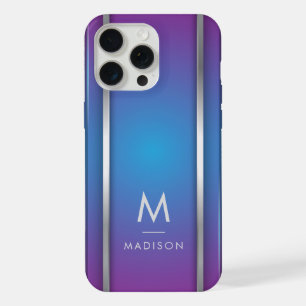 Luxury Modern Minimal Abstract Violet Blue iPhone 15 Pro Max Case