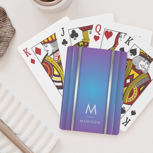Luxury Modern Minimal Abstract Violet Blue  Playing Cards (Creator Uploaded)