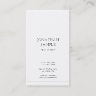 Luxury Modern Minimalist Design Elegant Plain Business Card