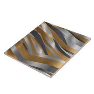 Luxury Modern Silver Gold Linen Texture Collection Tile