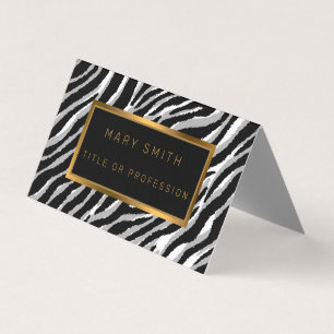 Luxury Modern Silver Tiger Add Your Text Business Card