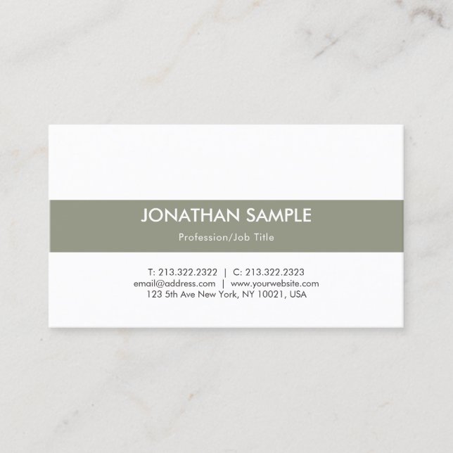 Luxury Modern SImple Design Elegant Plain Trendy Business Card (Front)