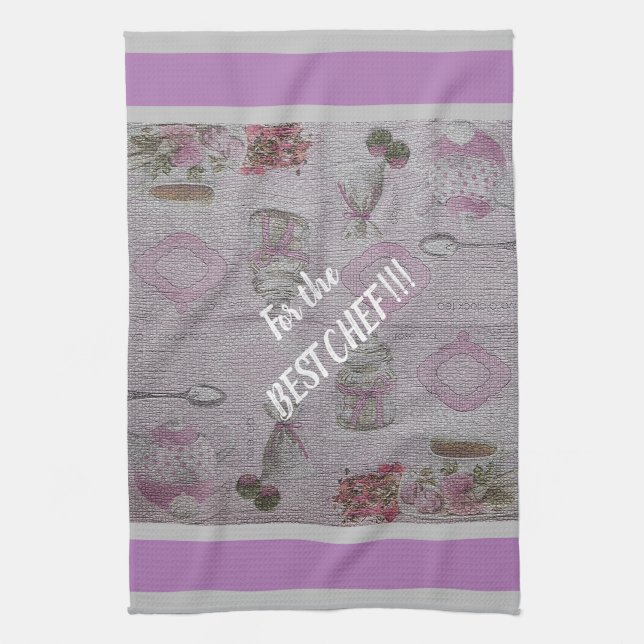 Luxury Modern Vintage Floral Rose Tea Towel (Vertical)