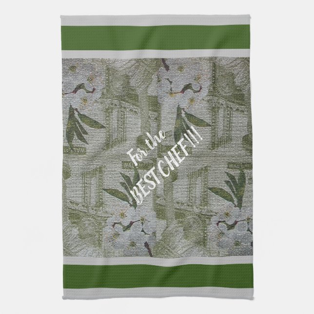 Luxury Modern Vintage Floral Rose Tea Towel (Vertical)