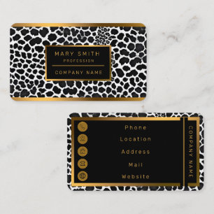 Luxury Modern White Leopard Elegant Collection Business Card