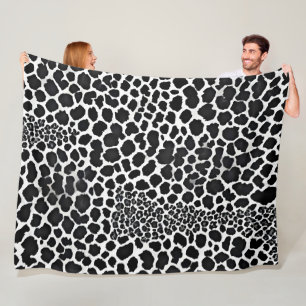 Luxury Modern White Leopard Elegant Collection Fleece Blanket