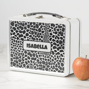 Luxury Modern White Leopard Elegant Collection Metal Lunch Box